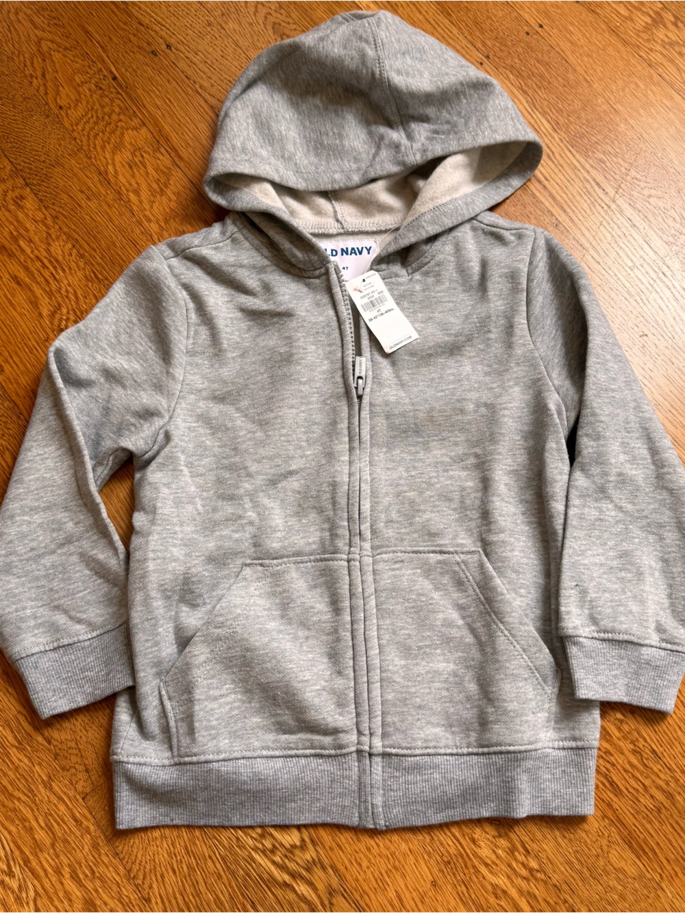 Old Navy Light Gray Toddler Zip-Up Hoodie Sz 4T boys girls NWT